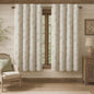 Boho Floral 100% Blackout Curtains 84 Inch 2 Panels Linen Texture