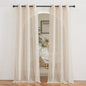 NICETOWN Semi Sheer Linen Ivory Curtains for Bedroom, W52xL84, 2 Panels