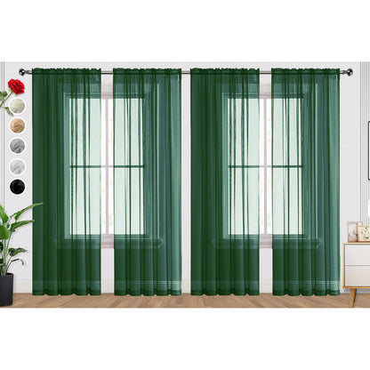 SpaceDresser Sheer Voile Curtains for Living Room 84 Inch Long 2 Panels