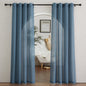 NICETOWN Semi Sheer Linen Ivory Curtains for Bedroom, W52xL84, 2 Panels