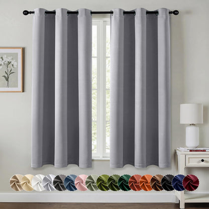 MIULEE Blackout Curtains for Bedroom 2 Panels 40 x 63 Inch Long Black
