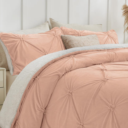 BEDELITE Fluffy Sherpa Queen Comforter Set,Grey