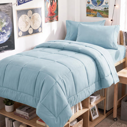 CozyLux Full Size Comforter Sets Black - 7 Pieces Bed in a Bag