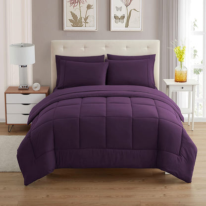 Full Size Comforter Set with Sheets - 7-Piece Bedding Collection - 1 Comforter, 1 Fitted Sheet, 1 Flat, 4 Pillowcases - Deep Pocket - Soft & Breathable Premium Quality - Ideal for All Seasons, Gray