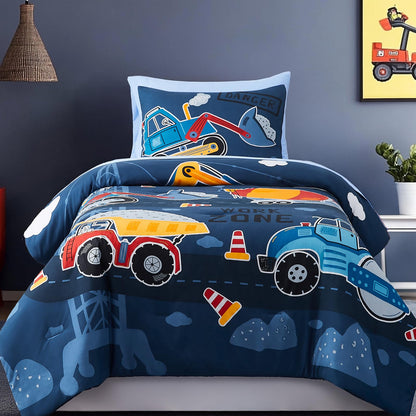 Twin Comforter Set for Boys-5 Pieces Ball Glow in the Dark Bedding Set