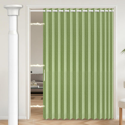AJAZZ Blackout Accordion Door Magnetic Door Curtain Folding Closet Doors Curtain Invisible for Bedroom Room Living Room Doorway, Grey 42" W x 78" L, 1 Panel