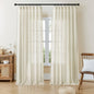 Joydeco Linen Curtains 96 inch Length 2 Panel Set, Light Filtering Curtain for Living Room Bedroom, 52 inch Wide Drapes with Rod Pocket Back Tab (96" Lx52 W, Ivory on Linen)