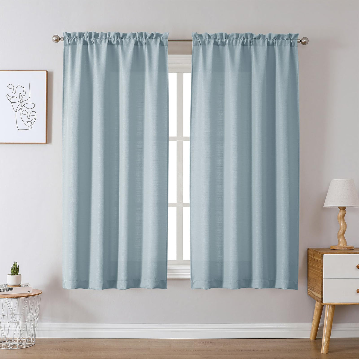 Chyhomenyc 2 Panels White Kitchen Curtains 36 Inch Length Tier Curtain