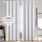 MIULEE 100% Blackout Linen Curtains for Bedroom 52x84 Inches Natural Beige