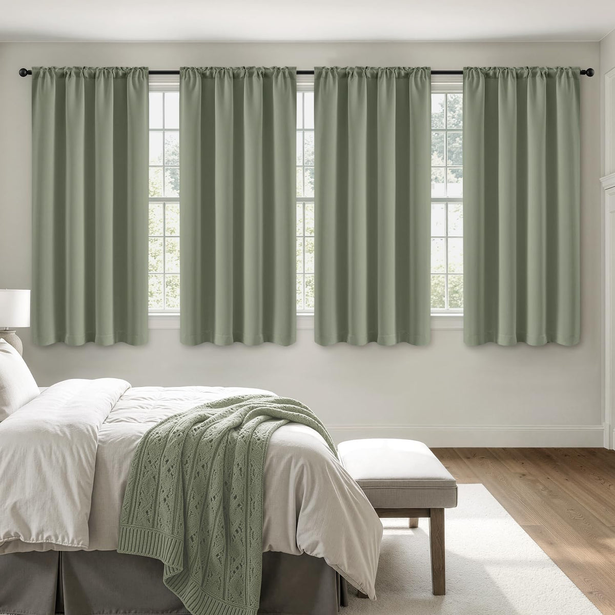 MIULEE Black Blackout Curtains 63 Inch Length for Bedroom Set of 4 Panels