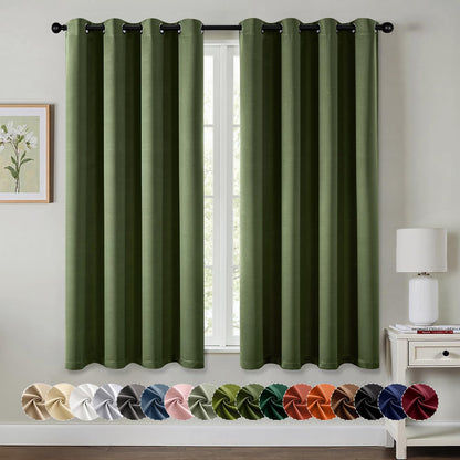 MIULEE Blackout Curtains for Bedroom 2 Panels 40 x 63 Inch Long Black