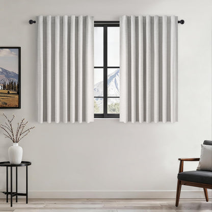 Topfinel Cream Linen Blackout Curtains 84 Inch Long for Bedroom Living Room, Ivory Pinch Pleat Back Tab Full Blackout Drapes Farmhouse Boho Curtains for Window, White Neutral Curtains 52" X 84" 7 FT