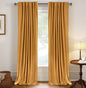 Linen Total Blackout Curtains for Bedroom Living Room 84 Inch, Cream
