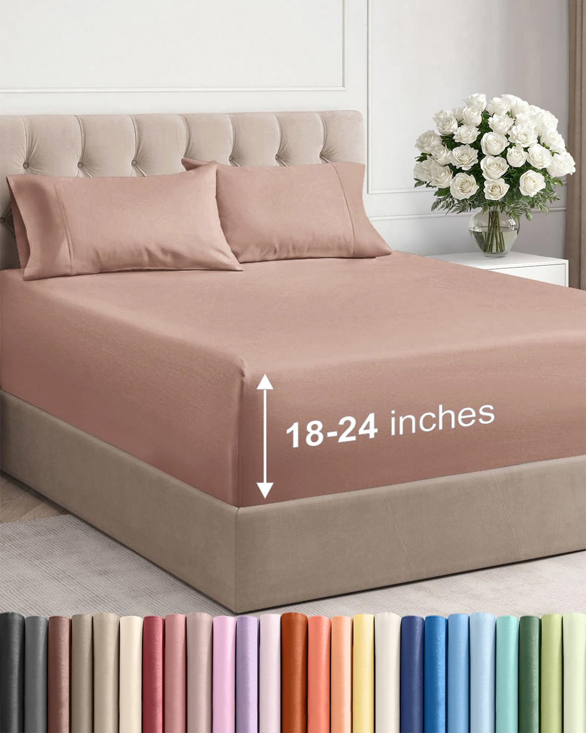 CGK Extra Deep King Sheet Set - 6pc Cooling Sheets - White