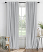 Linen Total Blackout Curtains for Bedroom Living Room 84 Inch, Cream