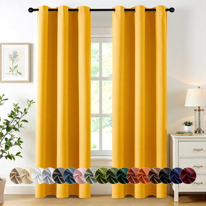 MIULEE Blackout Curtains for Bedroom 2 Panels 40 x 63 Inch Long Black