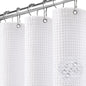 White Waffle Weave Shower Curtain 258GSM Heavyweight Cotton Fabric 72Wx72L