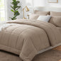 CozyLux Full Size Comforter Sets Black - 7 Pieces Bed in a Bag