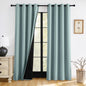 RYB HOME 100% Blackout Black Curtains for Bedroom Living Room 84 inch Long