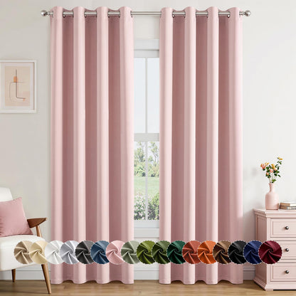 MIULEE Blackout Curtains for Bedroom 2 Panels 40 x 63 Inch Long Black