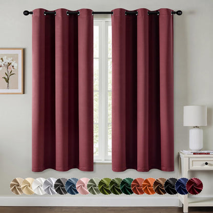 MIULEE Blackout Curtains for Bedroom 2 Panels 40 x 63 Inch Long Black