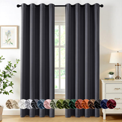 MIULEE Blackout Curtains for Bedroom 2 Panels 40 x 84 Inch Long Black