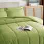 TAIMIT Twin Size Comforter Set - 5 Pieces, Bed in a Bag Bedding Sets with All Season Soft Quilted Warm Fluffy Reversible Comforter,Flat Sheet,Fitted Sheet,1 Pillow Shams,1 Pillowcases,Black