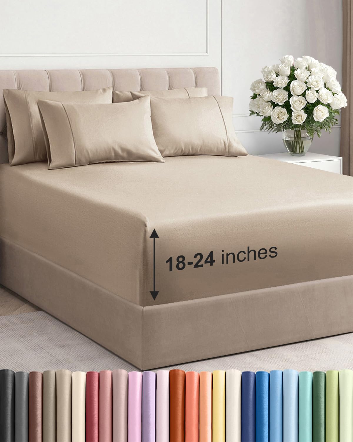CGK Extra Deep King Sheet Set - 6pc Cooling Sheets - White
