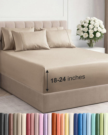 CGK Extra Deep King Sheet Set - 6pc Cooling Sheets - White