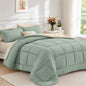 FUANNA Queen Comforter Set 7 Pieces, Reversible Bed Set, Soft Bed in a Bag