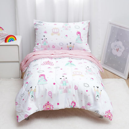 david's kids 4 Piece Toddler Bedding Set - Soft Breathable Toddler Bedding Set for Boys Girls, Includes Quilted Comforter, Flat Sheet, Fitted Sheet and Pillowcase, Dinosaur Navy