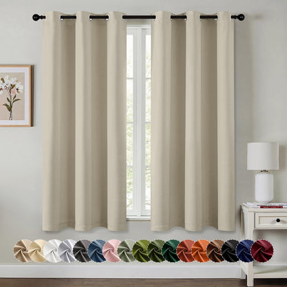 MIULEE Blackout Curtains for Bedroom 2 Panels 40 x 63 Inch Long Black