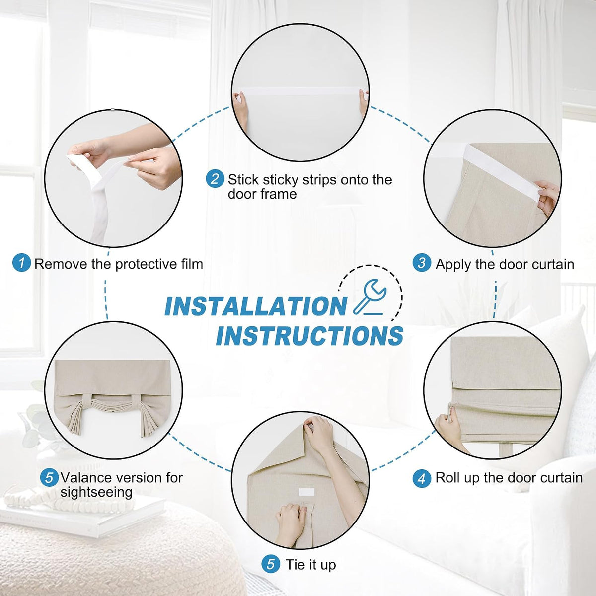 RYB HOME Tricia Room Darkening Curtains for French Door,Door Curtain Blinds