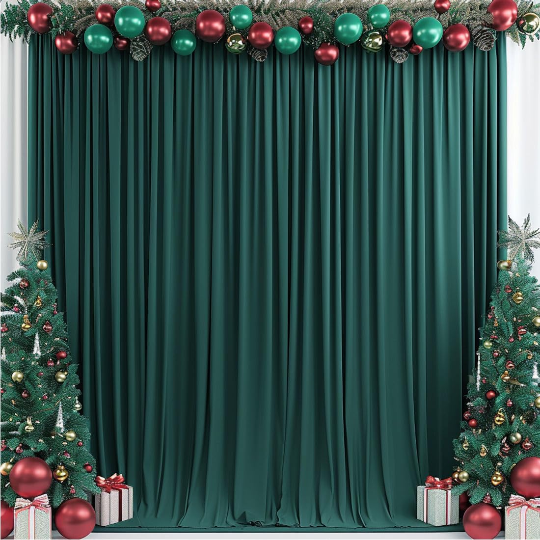 10x10ft Wrinkle Free Ivory Backdrop Curtain for Parties Soft Fabric Drapes Wedding Ivory Curtain Backdrop for Birthday Party Decorations Background for Photography 5x10ft,2 Panels