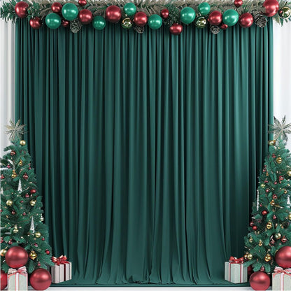 10x10ft Wrinkle Free Ivory Backdrop Curtain for Parties Soft Fabric Drapes Wedding Ivory Curtain Backdrop for Birthday Party Decorations Background for Photography 5x10ft,2 Panels