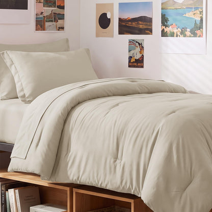 CozyLux Queen Comforter Set Black, 7 Pieces Bed in a Bag