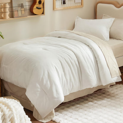 Bedsure Blue Bedding Set Queen Bed in a Bag Contrasting Bed 7 Pieces