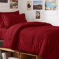 CozyLux Queen Comforter Set Black, 7 Pieces Bed in a Bag
