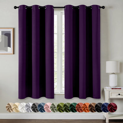 MIULEE Blackout Curtains for Bedroom 2 Panels 40 x 84 Inch Long Black