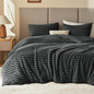 EXQ Home Fluffy Comforter Set Queen Size,3 Pieces Bed Set,Black