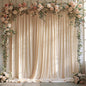 10x10ft Wrinkle Free Ivory Backdrop Curtain for Parties Soft Fabric Drapes Wedding Ivory Curtain Backdrop for Birthday Party Decorations Background for Photography 5x10ft,2 Panels