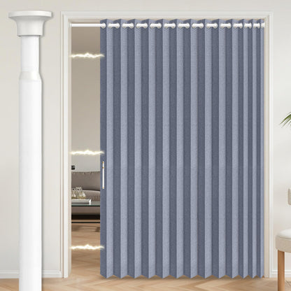AJAZZ Blackout Accordion Door Magnetic Door Curtain Folding Closet Doors Curtain Invisible for Bedroom Room Living Room Doorway, Grey 42" W x 78" L, 1 Panel