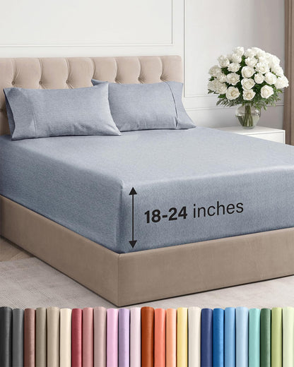 CGK Extra Deep King Sheet Set - 6pc Cooling Sheets - White