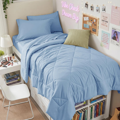 HEVUMYI 7-Piece Full Comforter Set, Dark Grey Bed in a Bag