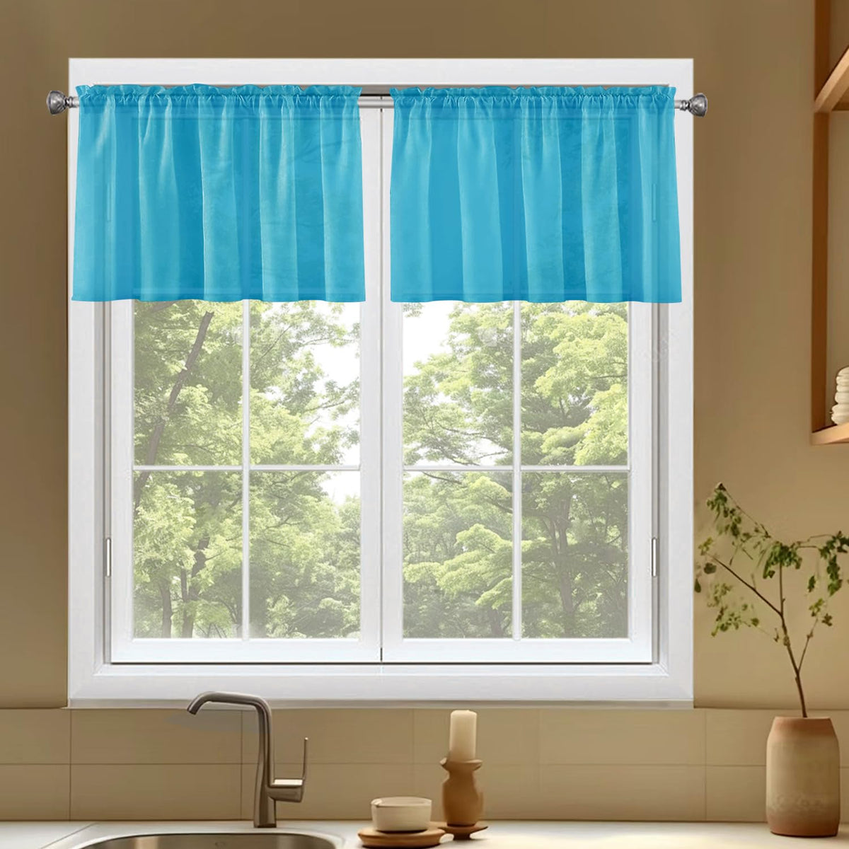SpaceDresser Sheer Voile Curtains for Living Room 84 Inch Long 2 Panels