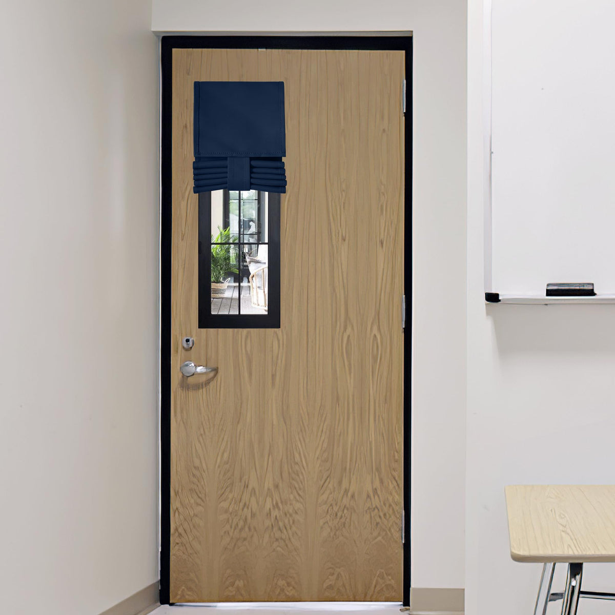RYB HOME Blackout French Door Curtain, No Drill, W26 x L69, Black, 1 Panel