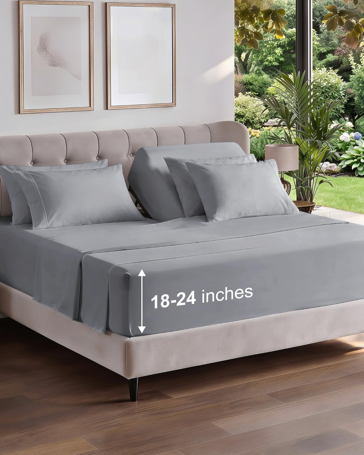 CGK Extra Deep King Sheet Set - 6pc Cooling Sheets - White