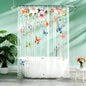 Clear Green Ivy Leaves Shower Curtain Liner, Transparent Plastic Nature Green Botanical Leaf Decorative Waterproof Shower Curtains for Bathroom, 72x72 Weighted Magnetic Shower Curtain Liner with Hooks