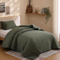 ROSGONIA King Size Comforter Set Olive Green, 3pcs (1 Boho Comforter & 2 Pillowcases), Lightweight Bedding Blanket All Season Bedspreads Quilt