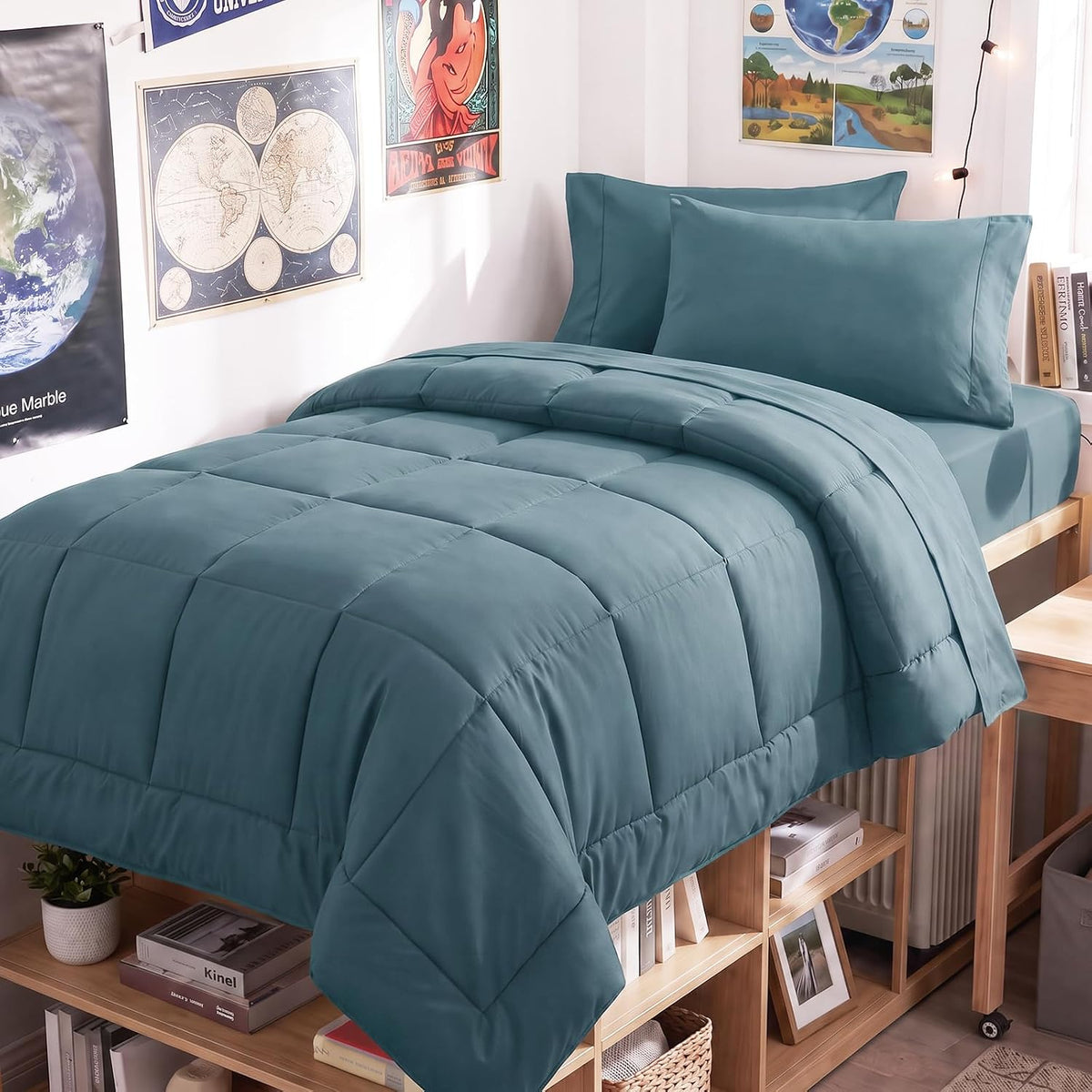 CozyLux Full Size Comforter Sets Black - 7 Pieces Bed in a Bag